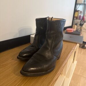 Vintage Tony Lama Black Leather Men’s Western Ankle Boot 10.5W - Made in USA